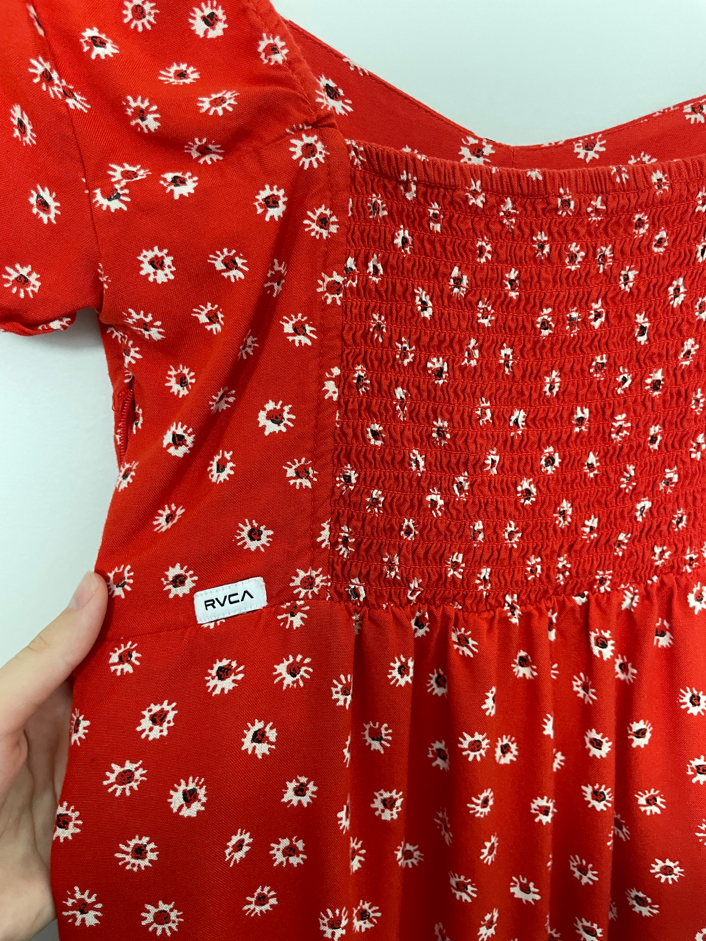 RVCA | Red Floral Print Mini Dress | Size