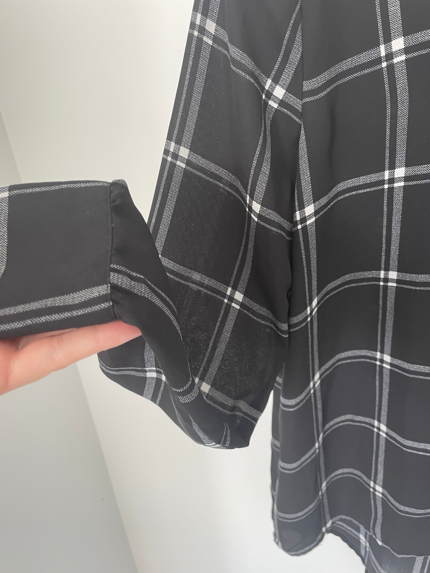 GLASSONS | Plaid Patterned Sheer Blouse | Size 6