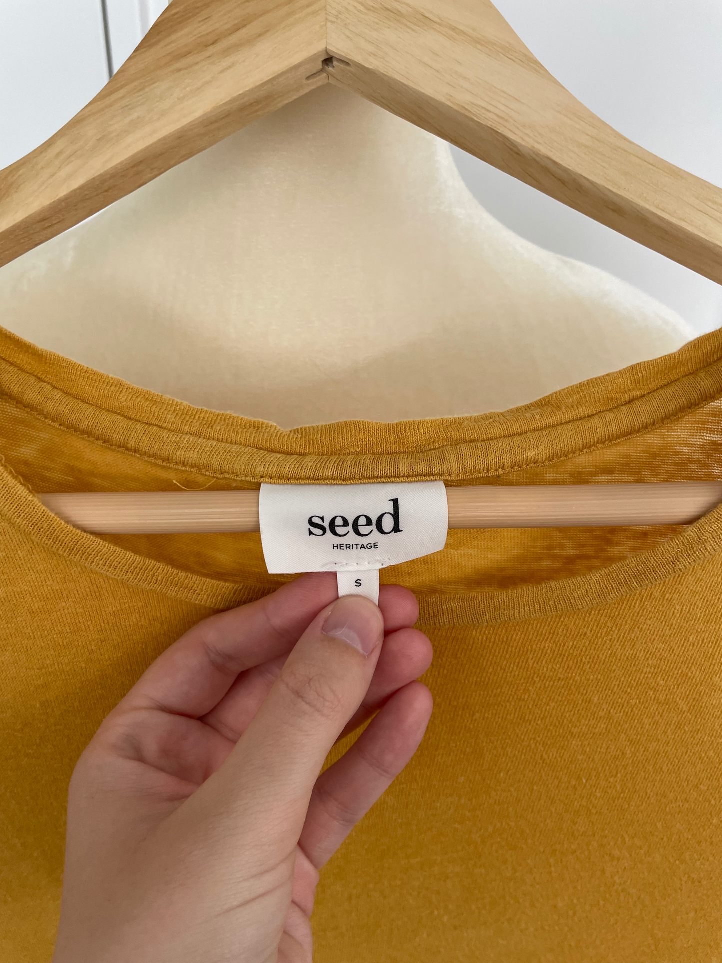 SEED HERITAGE | Mustard Linen Blouse | Size Small