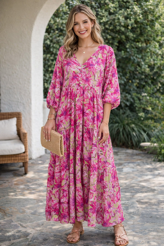 PAGANI | Pink Floral Dress | Size 12