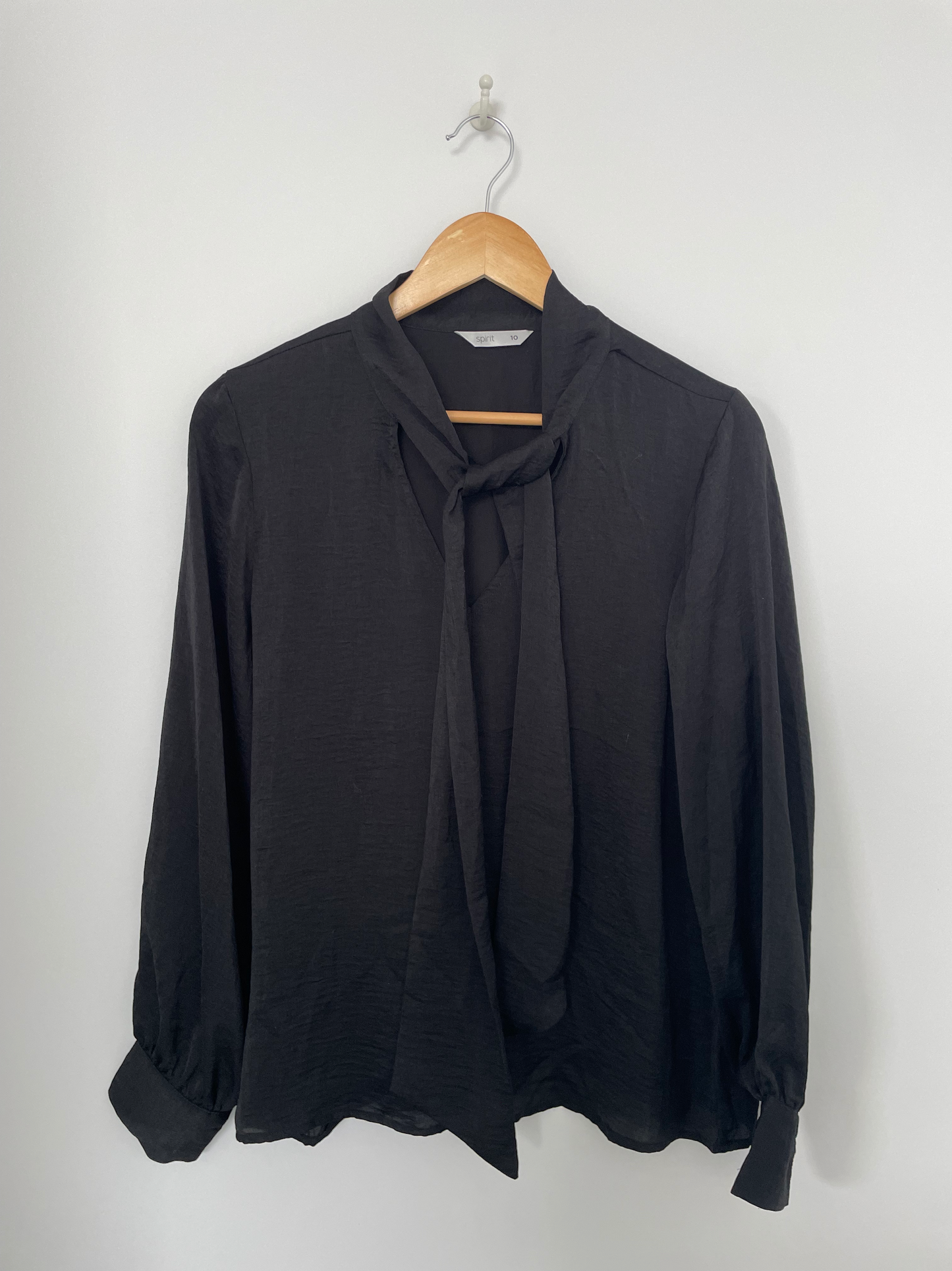 SPIRIT | Black Sheer Blouse | Size 10