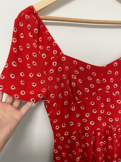 RVCA | Red Floral Print Mini Dress | Size