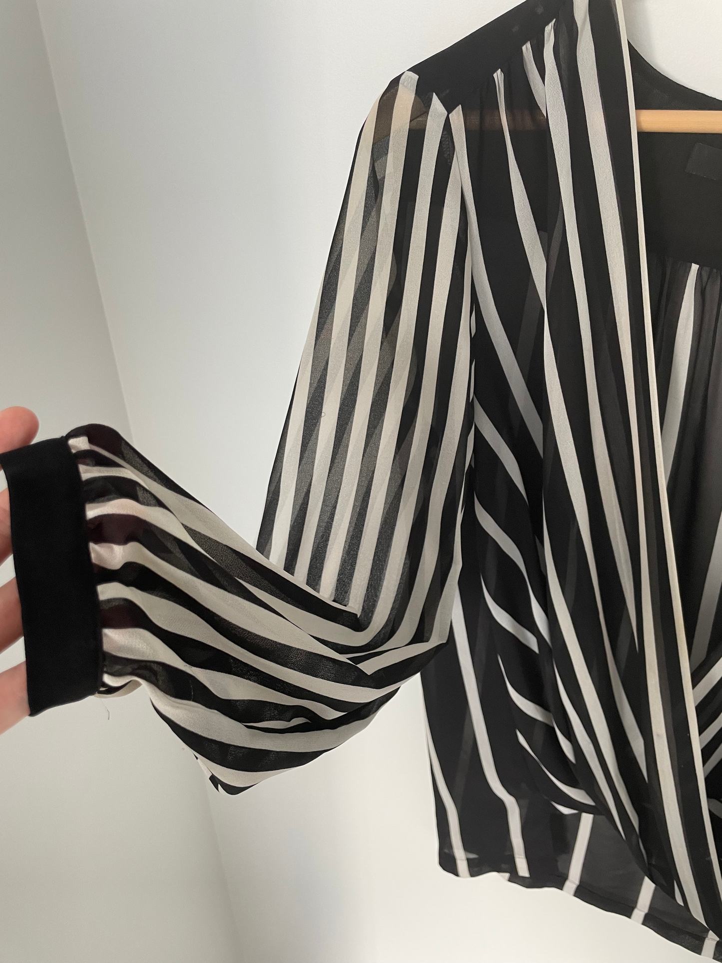 MAX | Black and White Striped Blouse | Size 12