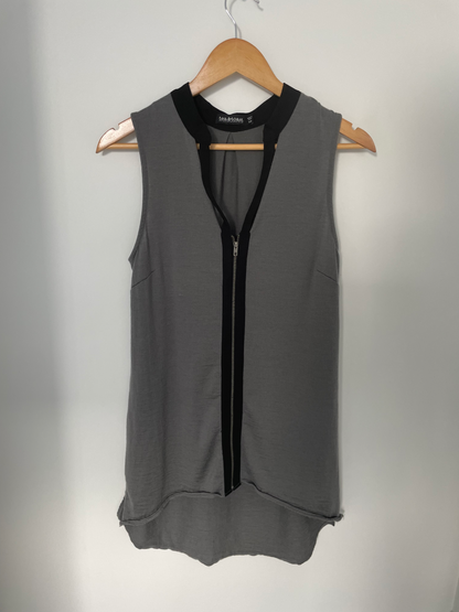 TEA & TOAST | Grey Merino Blouse | Size 10