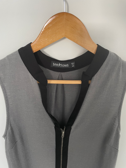 TEA & TOAST | Grey Merino Blouse | Size 10