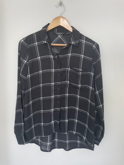 GLASSONS | Plaid Patterned Sheer Blouse | Size 6