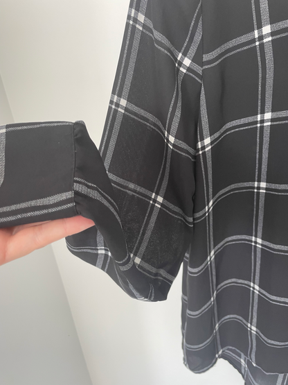 GLASSONS | Plaid Patterned Sheer Blouse | Size 6