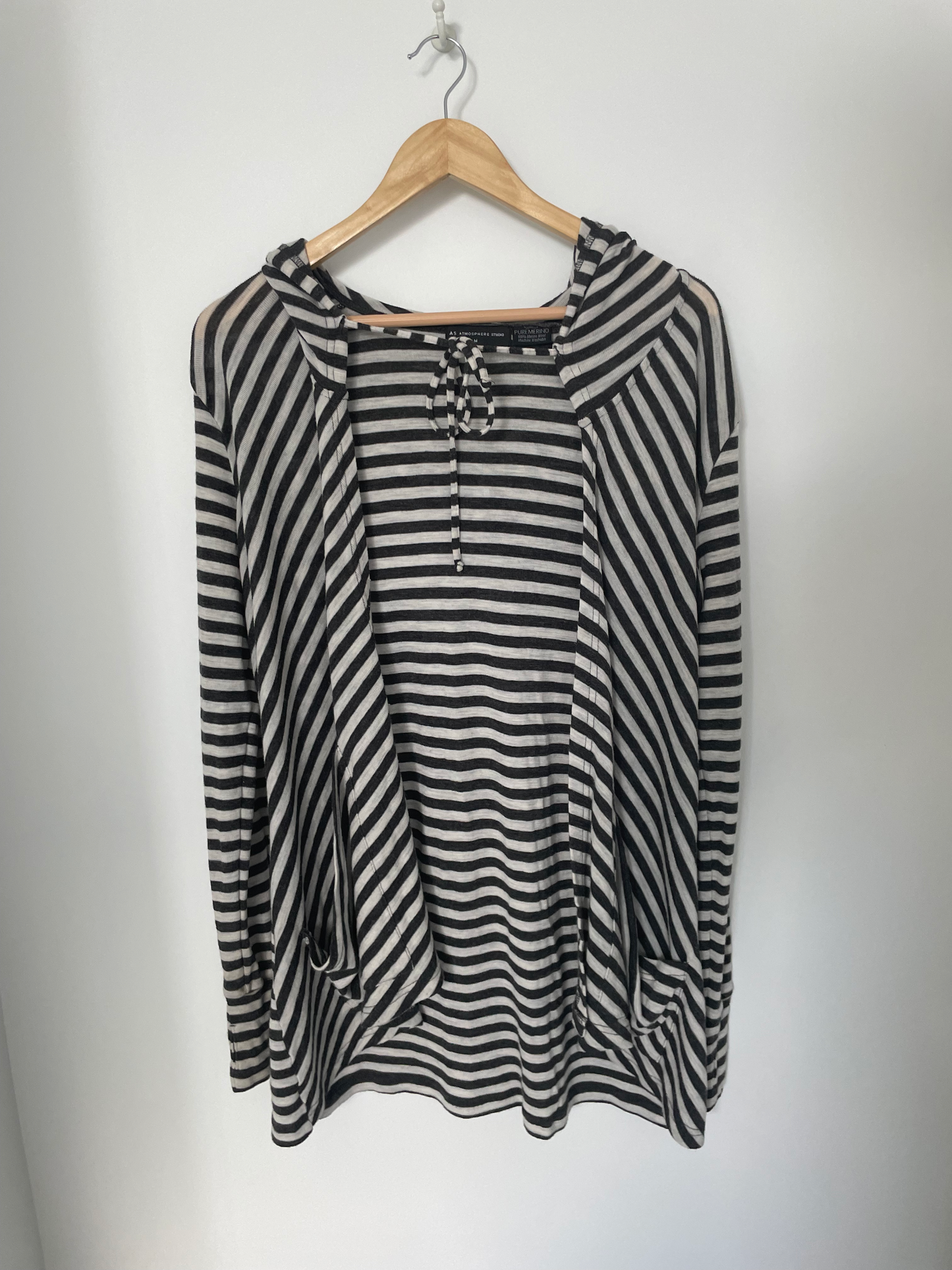 ATMOSPHERE STUDIO | Striped Merino Cardigan | Size Medium