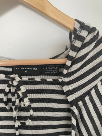 ATMOSPHERE STUDIO | Striped Merino Cardigan | Size Medium