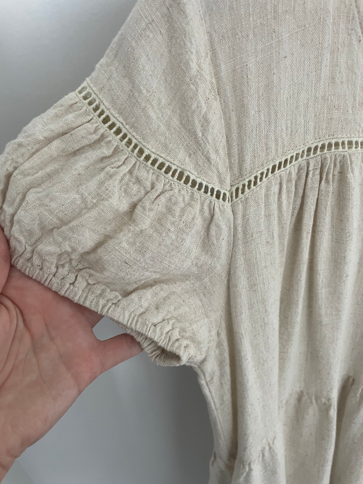 SILVER WISHES | Cream Linen Dress | Size 10