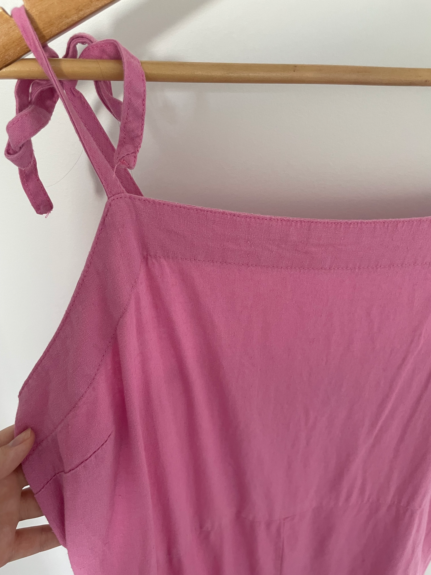 H & H | Pink Linen-Blend Jumpsuit | Size 12