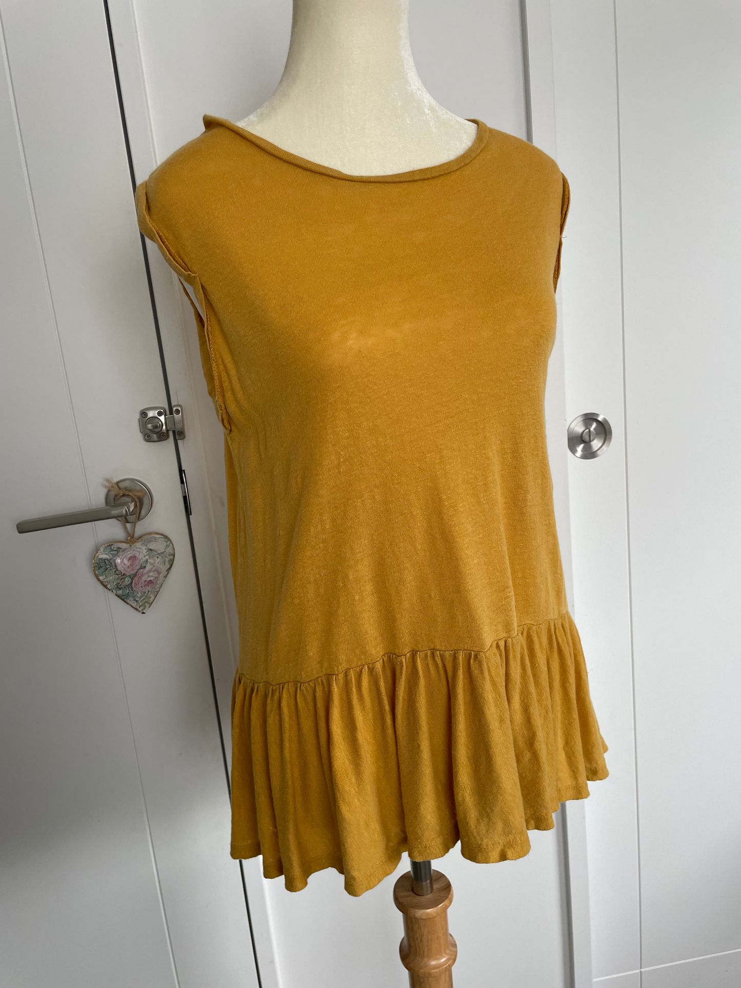 SEED HERITAGE | Mustard Linen Blouse | Size Small