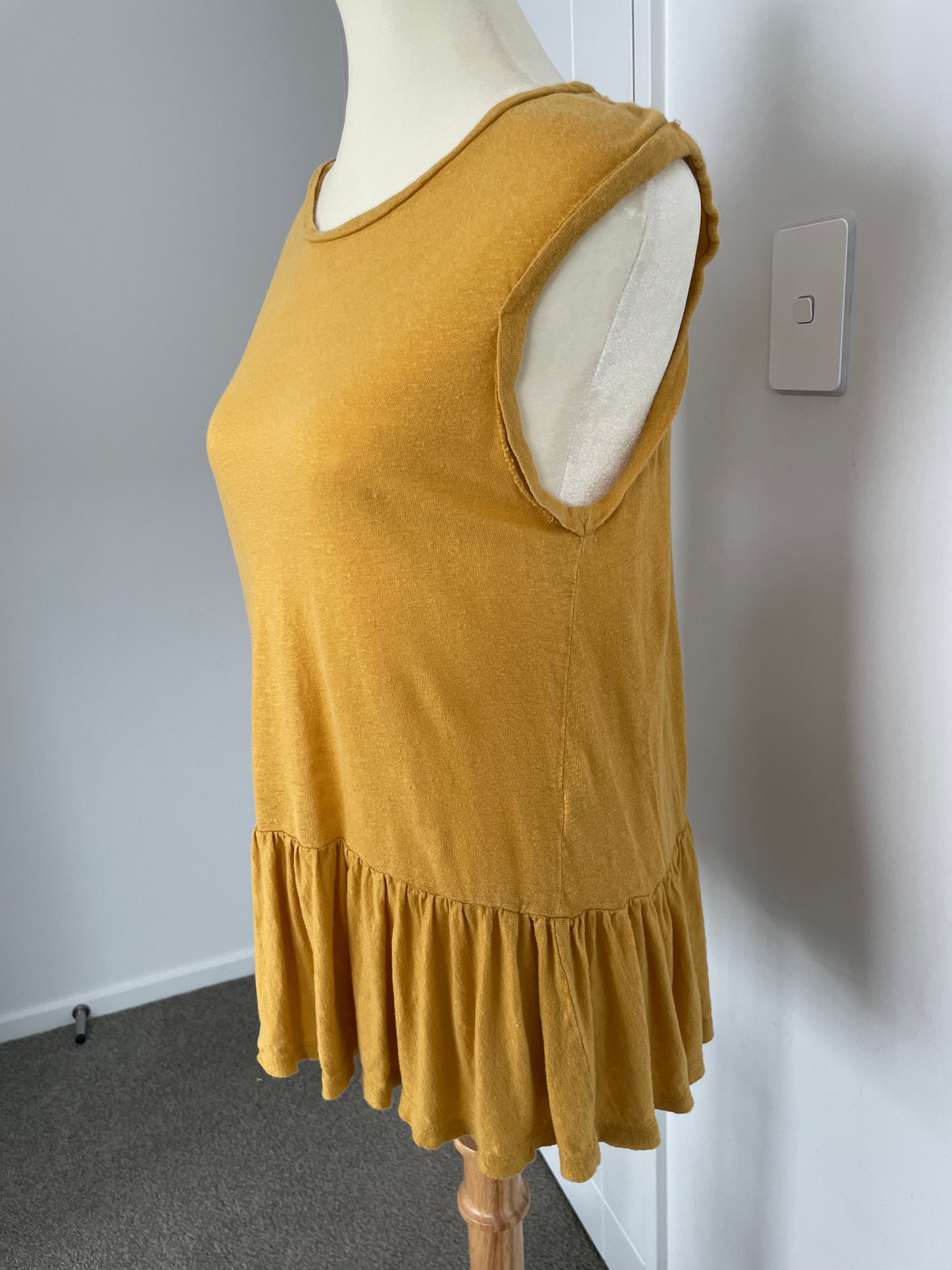 SEED HERITAGE | Mustard Linen Blouse | Size Small