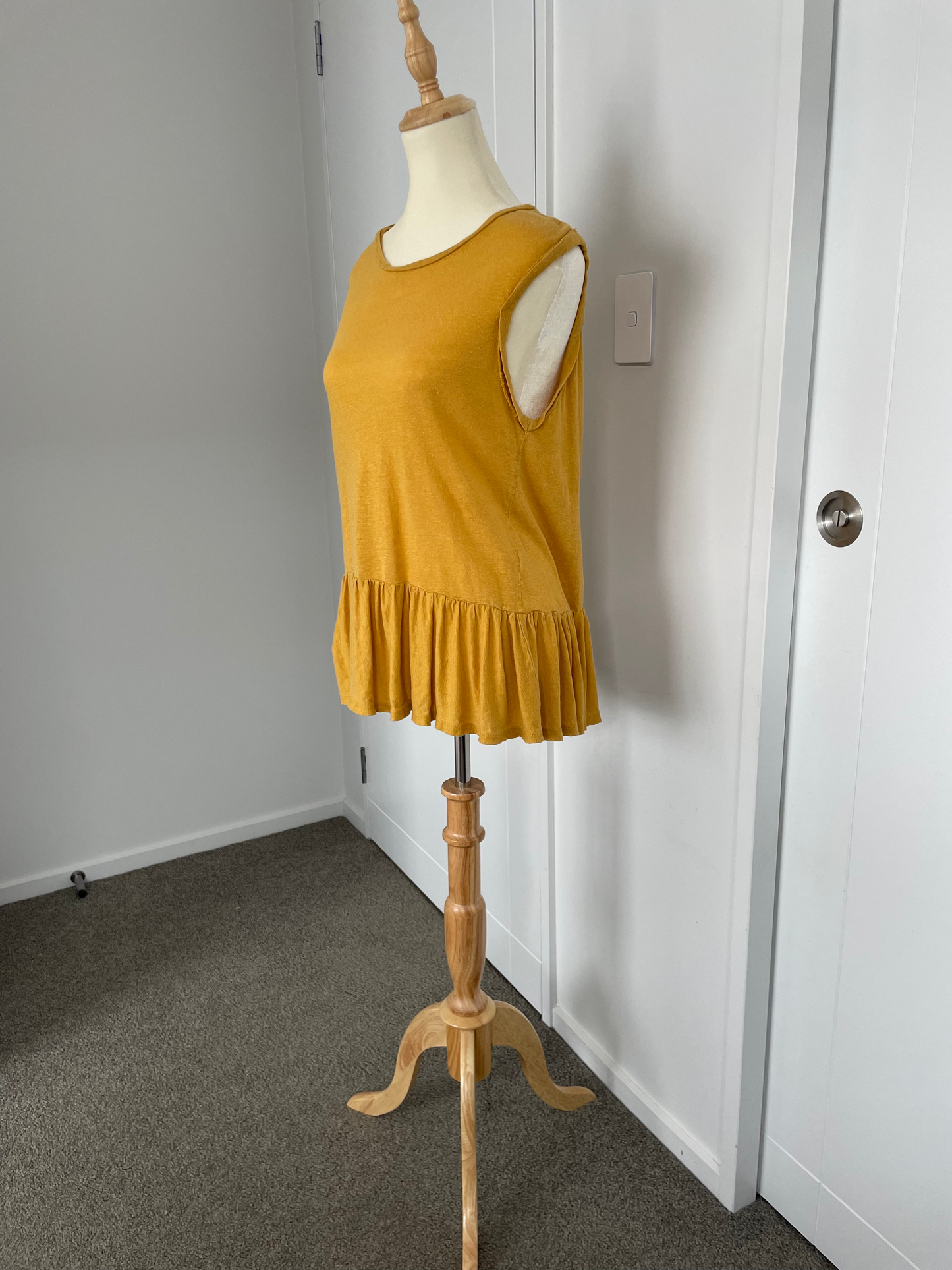 SEED HERITAGE | Mustard Linen Blouse | Size Small