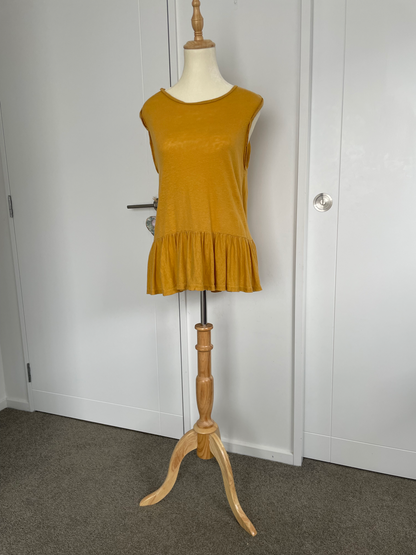 SEED HERITAGE | Mustard Linen Blouse | Size Small