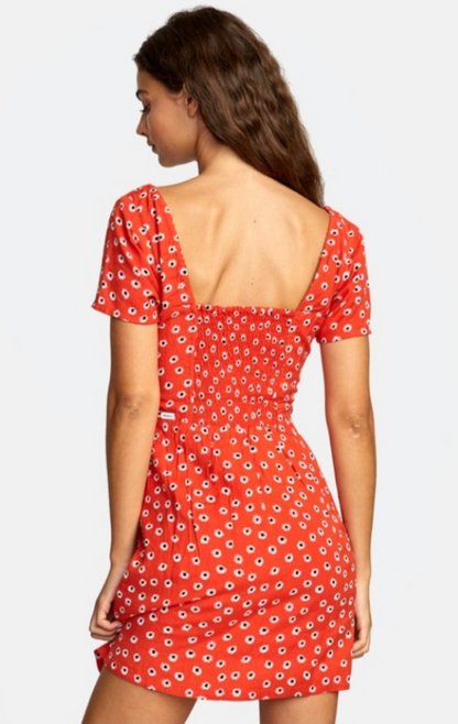 RVCA | Red Floral Print Mini Dress | Size